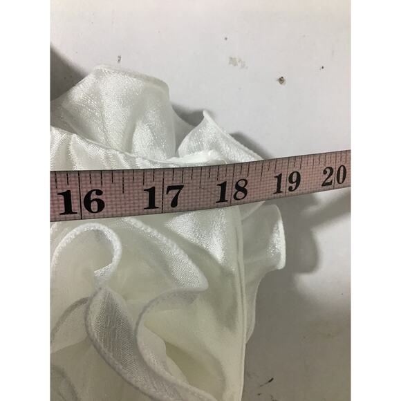 LULU'S XL Idyllic Muse White Organza Rosette Strapless Midi Dress NEW B126 - Picture 7 of 10